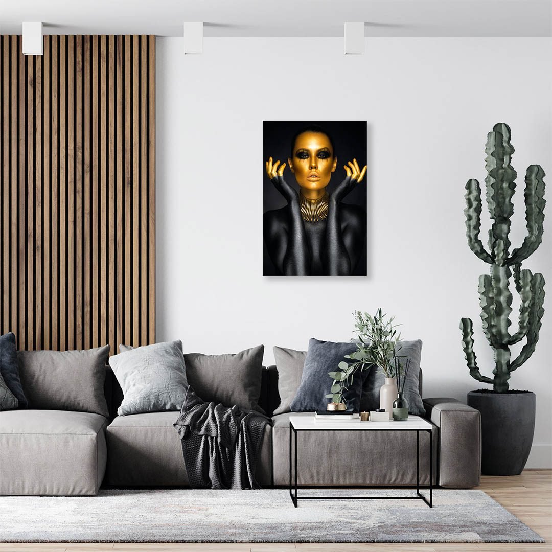 Cuadro Decorativo Mujer en Dorado Moderno #146 - Imagen 3