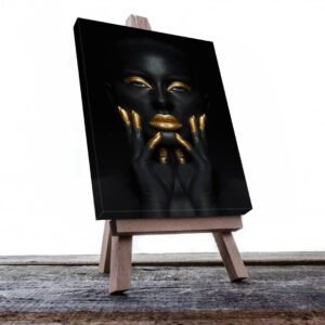 Cuadro Decorativo Mujer en Dorado Moderno #147