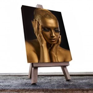 Cuadro Decorativo Mujer en Dorado Moderno #149