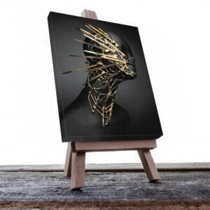 Cuadro Decorativo Mujer en Dorado Moderno #151