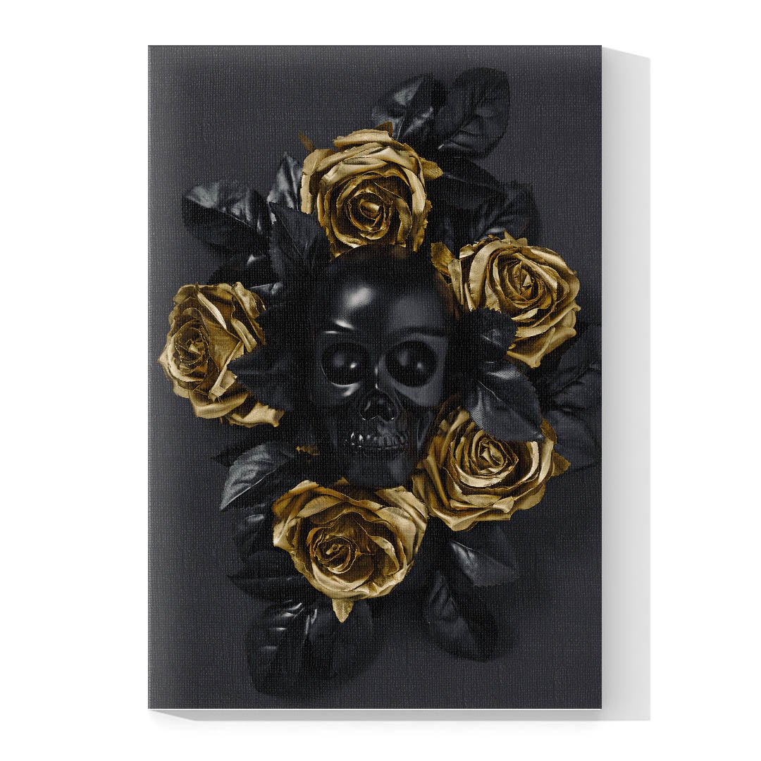 Cuadro Decorativo Rosas Doradas y Negras - Imagen 4