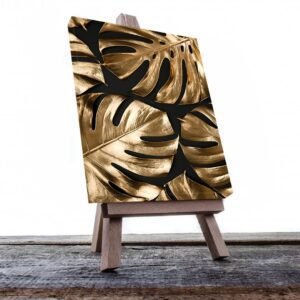 Cuadro Decorativo de Hojas Doradas #159