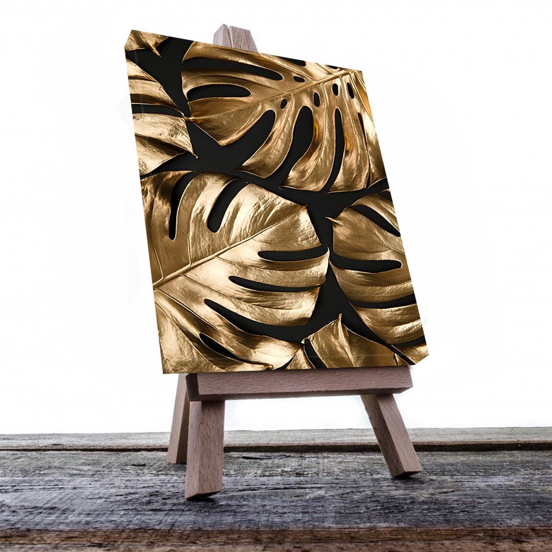 Cuadro Decorativo de Hojas Doradas #159