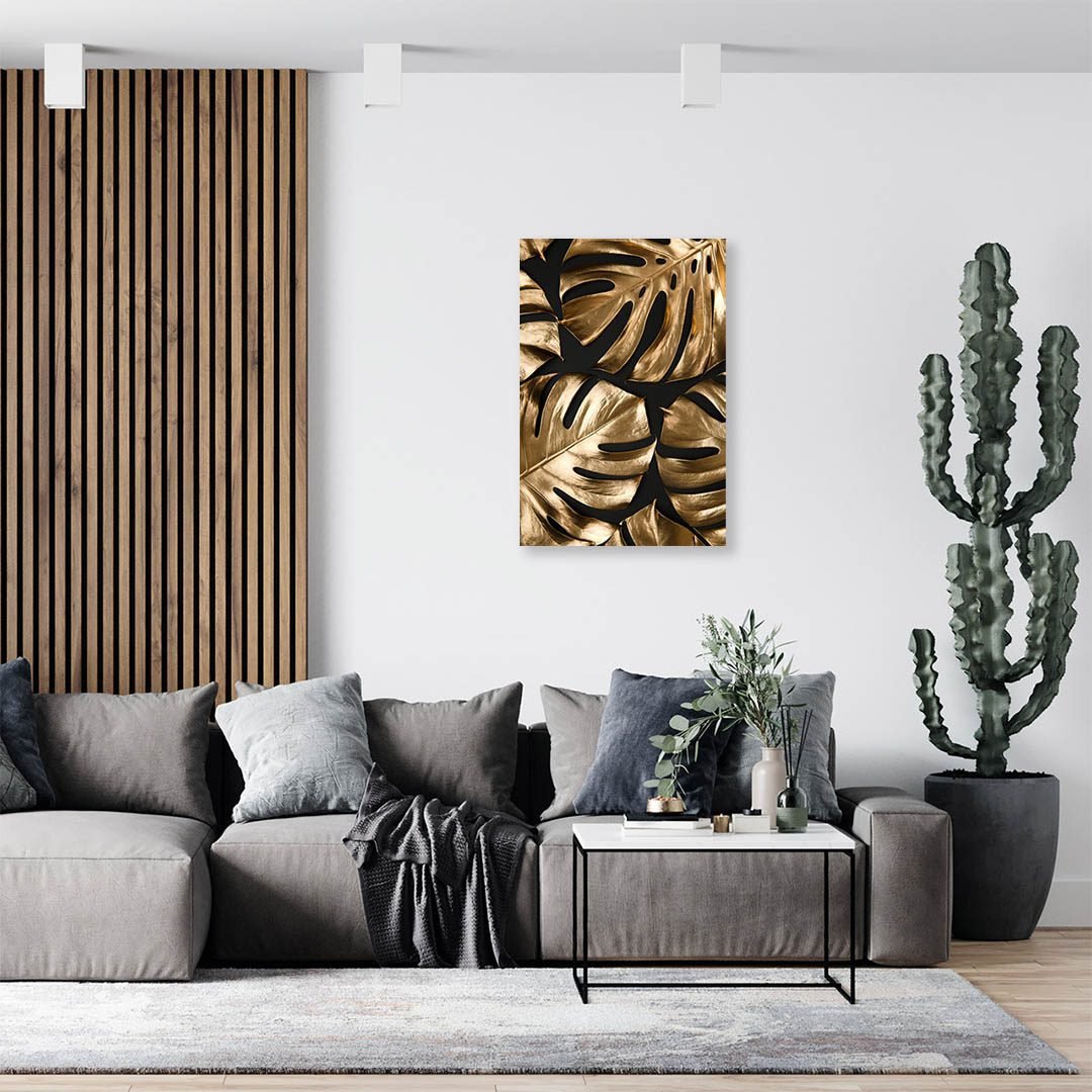 Cuadro Decorativo de Hojas Doradas #159 - Imagen 3