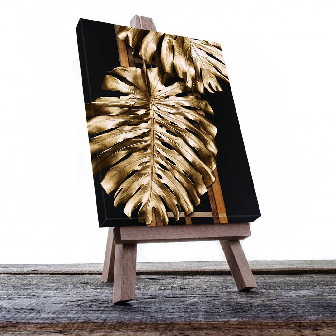 Cuadro Decorativo de Hojas Doradas #160
