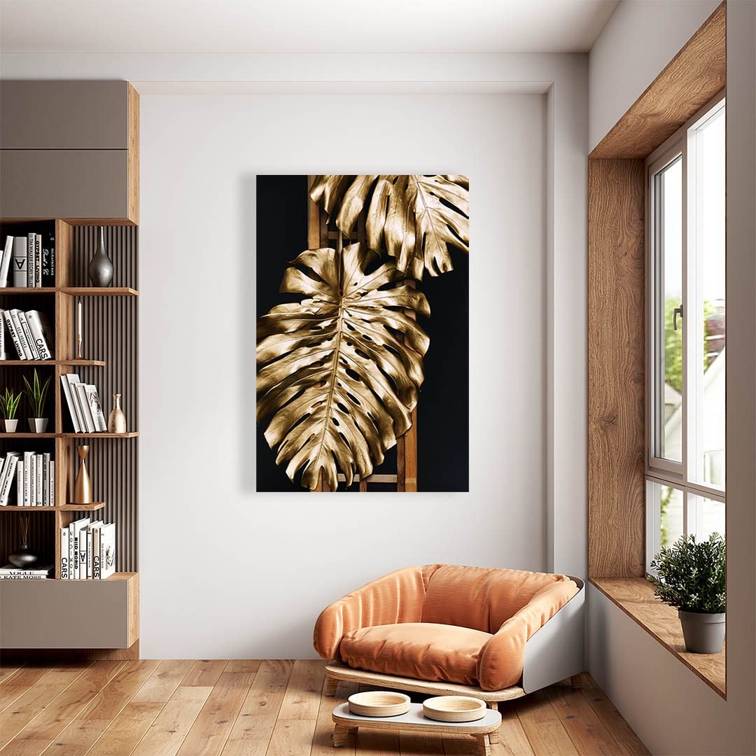 Cuadro Decorativo de Hojas Doradas #160 - Imagen 2