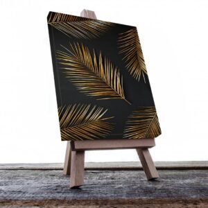 Cuadro Decorativo de Hojas Doradas #161