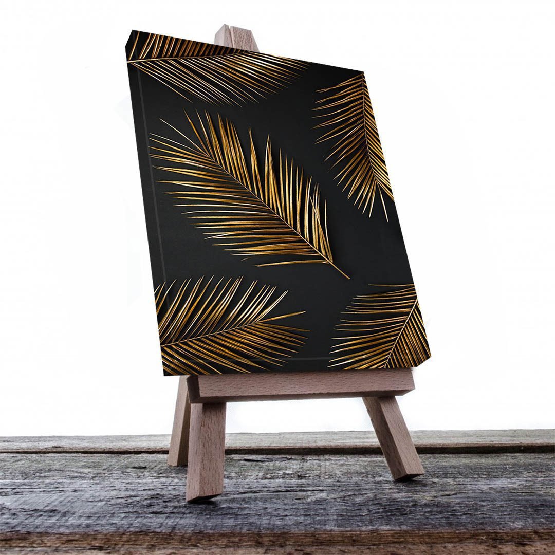 Cuadro Decorativo de Hojas Doradas #161