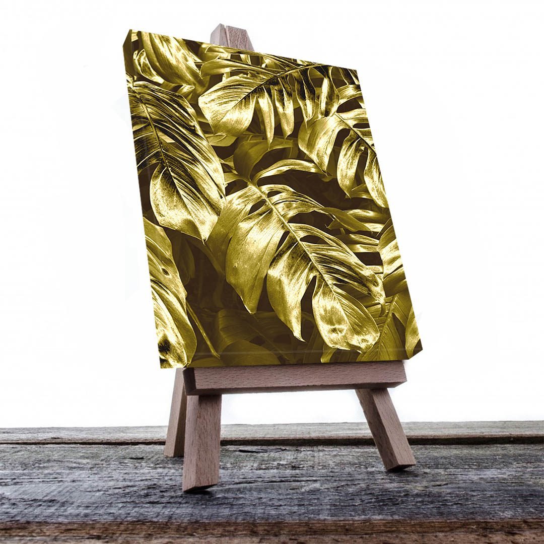 Cuadro Decorativo de Hojas Doradas #162