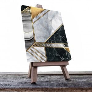Cuadro Decorativo Moderno estilo Mármol en Dorado y Negro #169