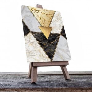 Cuadro Decorativo Moderno estilo Mármol en Dorado y Negro #172