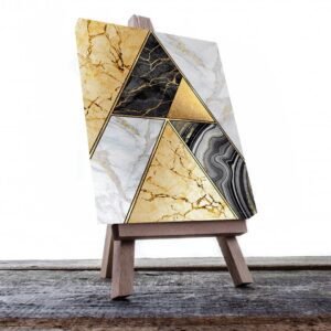 Cuadro Decorativo Moderno estilo Mármol en Dorado y Negro #173