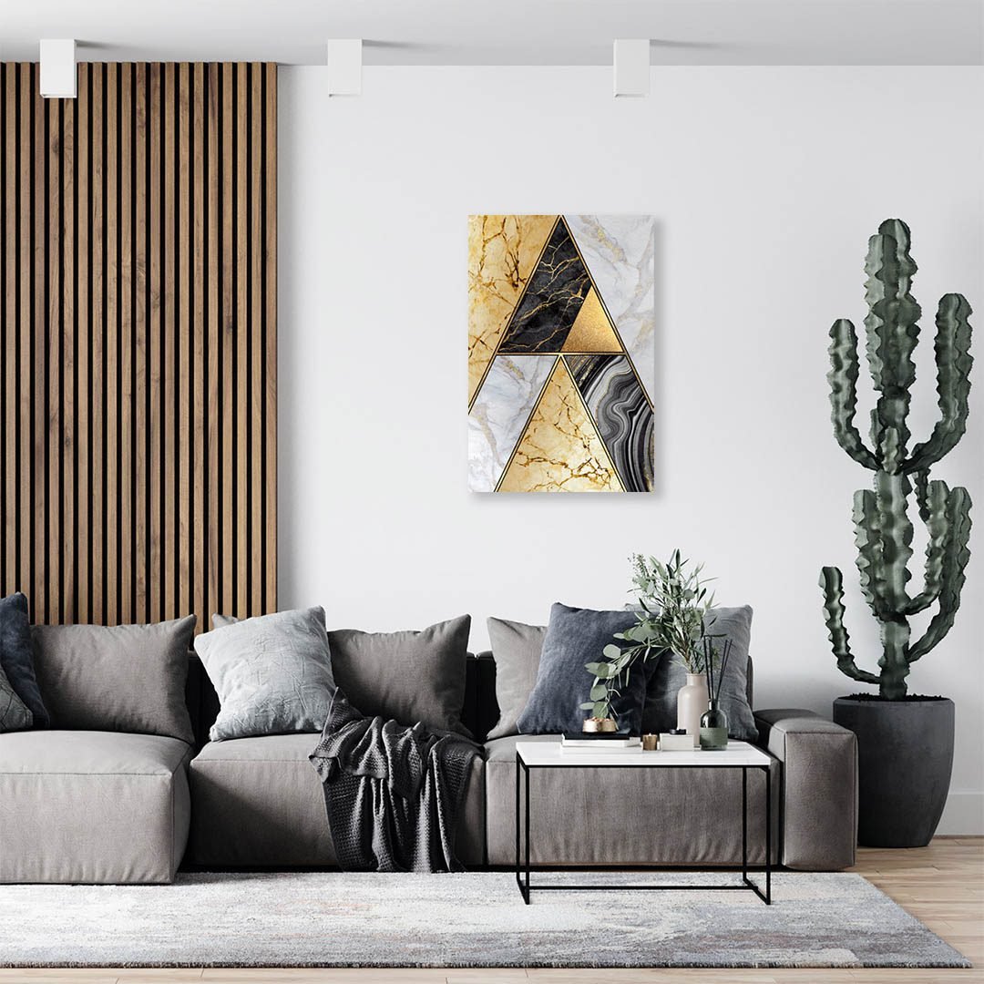Cuadro Decorativo Moderno estilo Mármol en Dorado y Negro #173 - Imagen 3