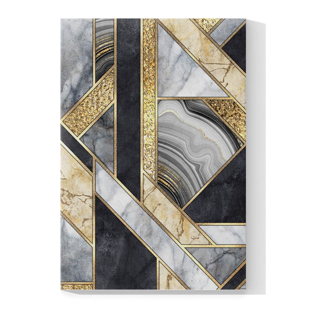 Cuadro Decorativo Moderno estilo Mármol en Dorado y Negro #174 - Imagen 4