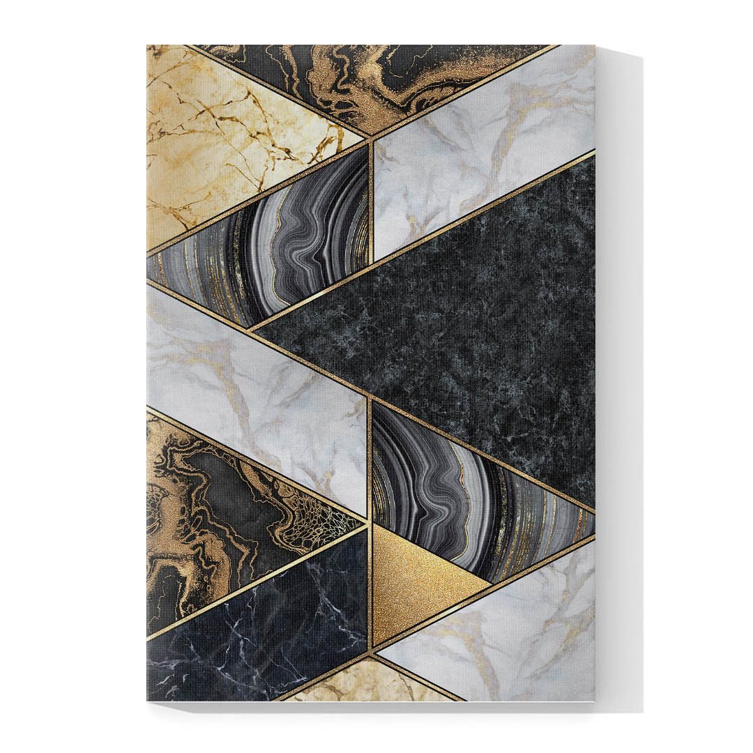 Cuadro Decorativo Moderno estilo Mármol en Dorado y Negro #180 - Imagen 4