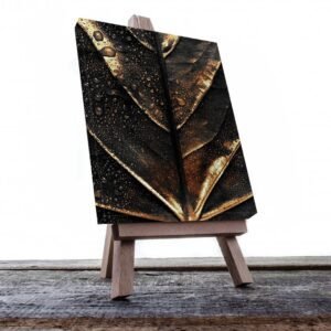 Cuadro Decorativo Moderno estilo Mármol en Dorado y Negro #182