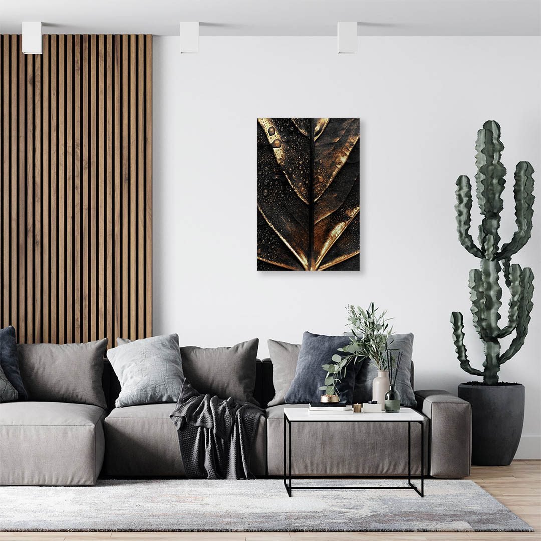 Cuadro Decorativo Moderno estilo Mármol en Dorado y Negro #182 - Imagen 3