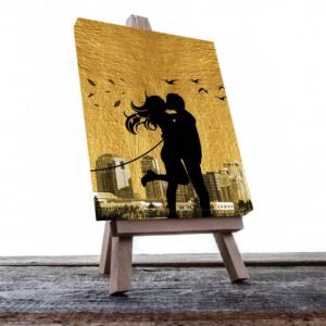 Cuadro Decorativo de Flores Doradas con Fondo Blanco #208