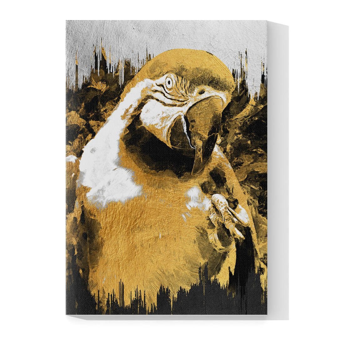 Cuadro Decorativo Ave Perico en Dorado - Imagen 4