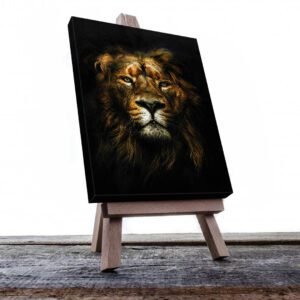 Cuadro Decorativo cara de León en Dorado #18