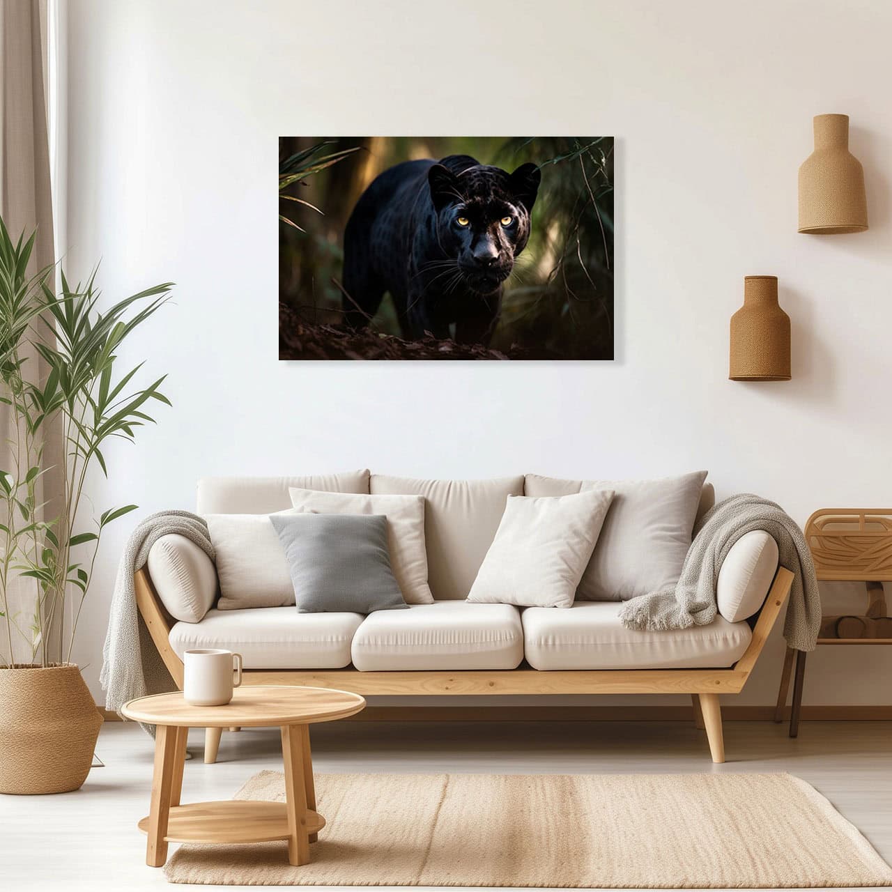 Cuadro Decorativo Canvas Pantera Negra en la selva al acecho - Imagen 3