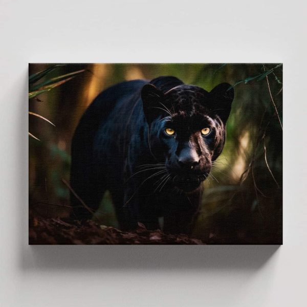 Cuadro Decorativo Canvas Pantera Negra en la selva al acecho - Imagen 4