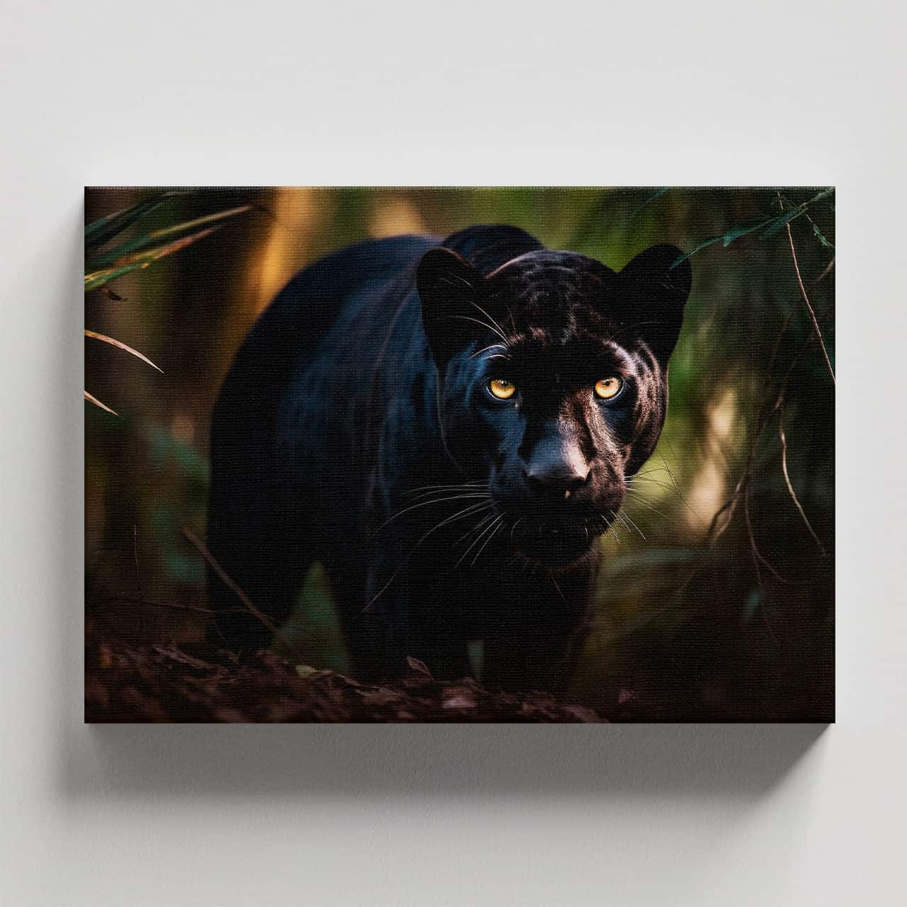 Cuadro Decorativo Canvas Pantera Negra en la selva al acecho - Imagen 4