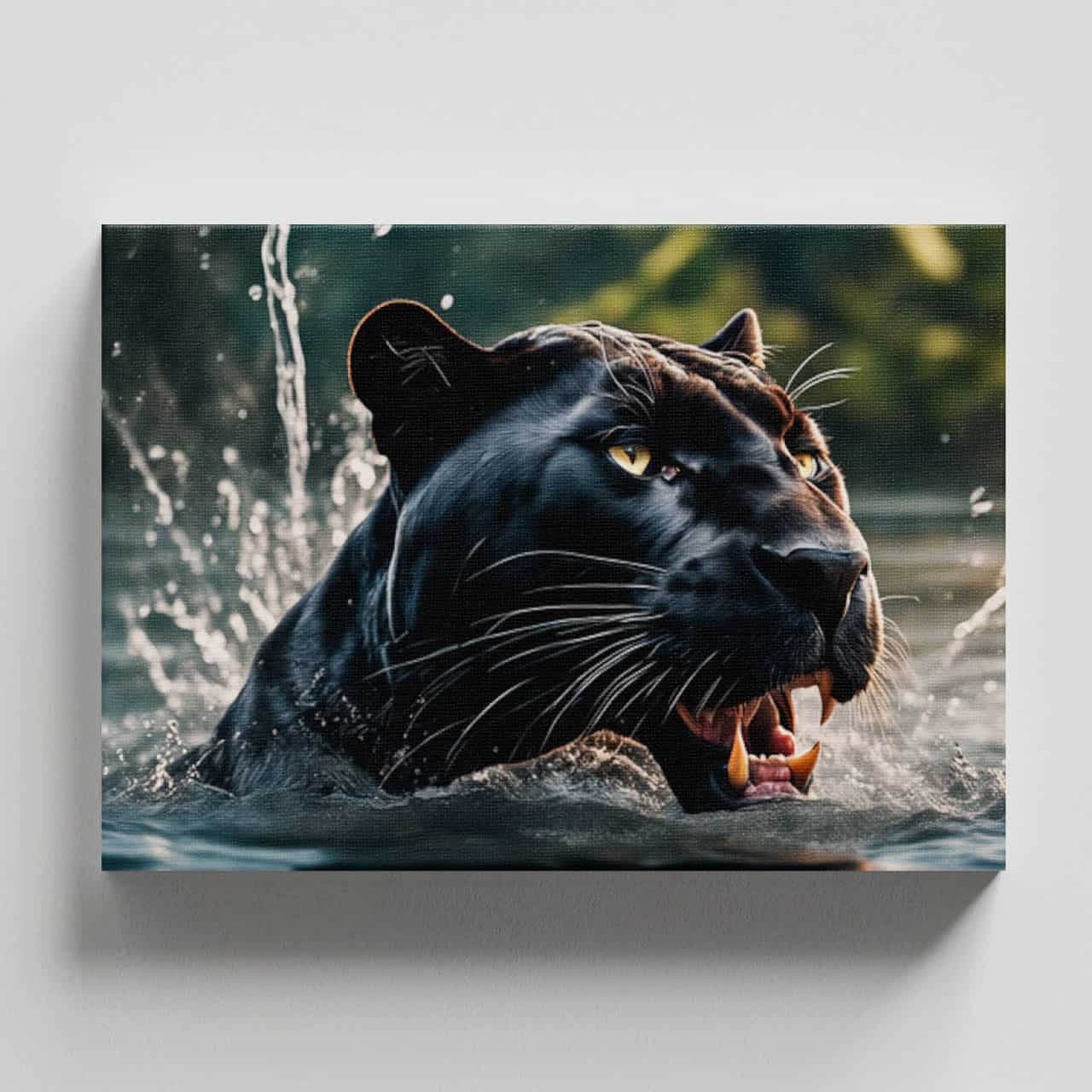 Cuadro Decorativo Canvas Pantera Negra nadando - Imagen 4