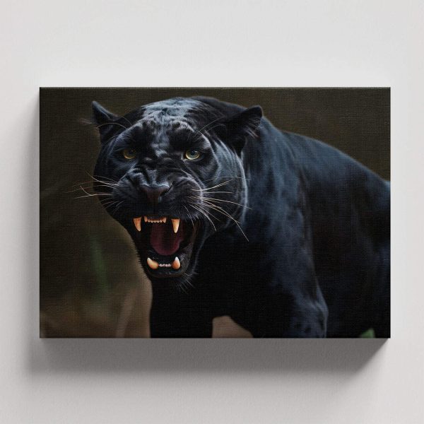 Cuadro Decorativo Canvas Pantera Negra en ataque - Imagen 4