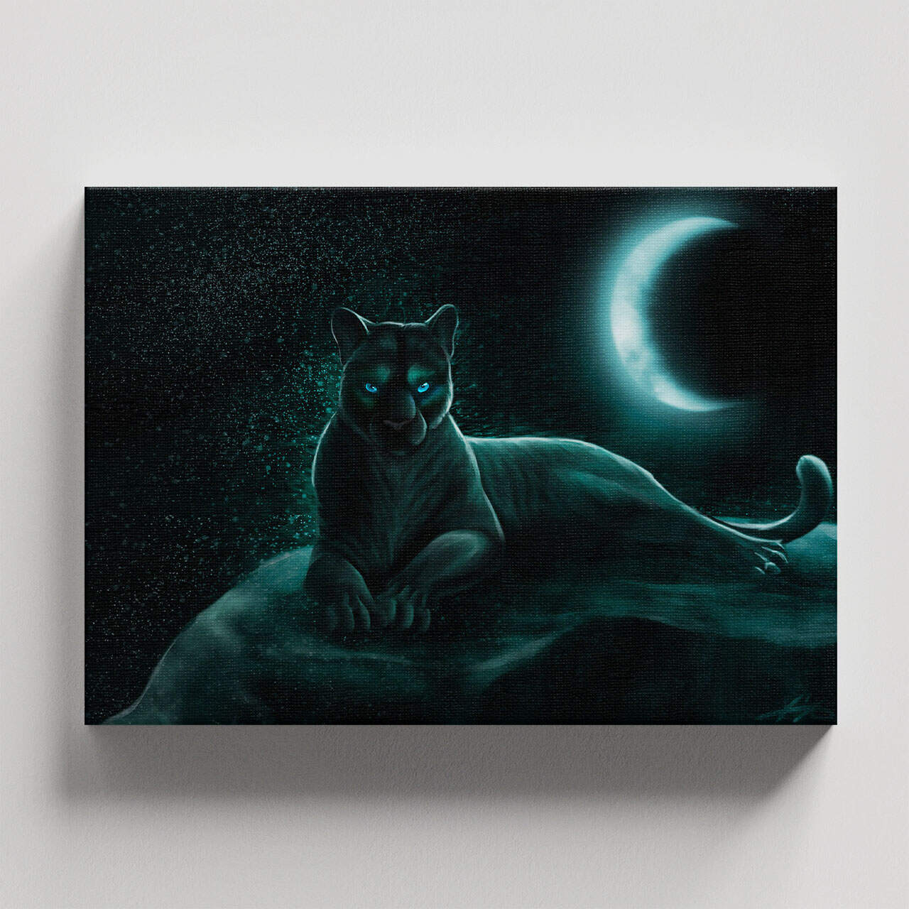 Cuadro Decorativo Canvas Pantera Negra bajo la luna - Imagen 4