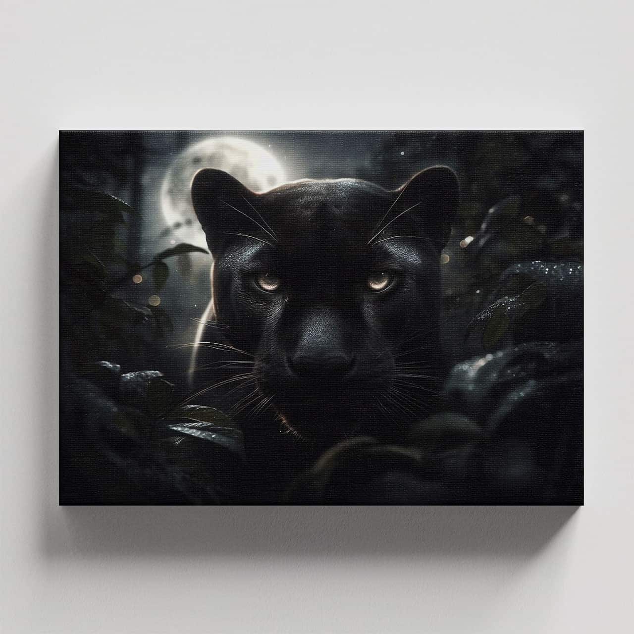 Cuadro Decorativo Canvas Pantera Negra bajo la luna llena - Imagen 4