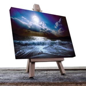 Cuadro Decorativo Luna Brillante en el Mar #3