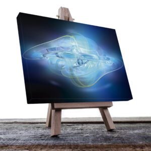 Cuadro Decorativo Abstracto Galaxias en Tonos Azules #9