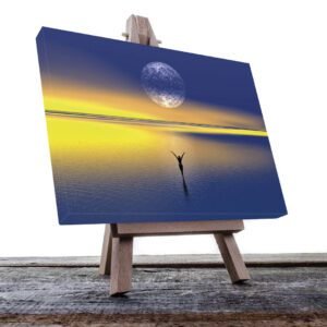 Cuadro Decorativo Luna Brillante en el Mar Sci-Fi #25