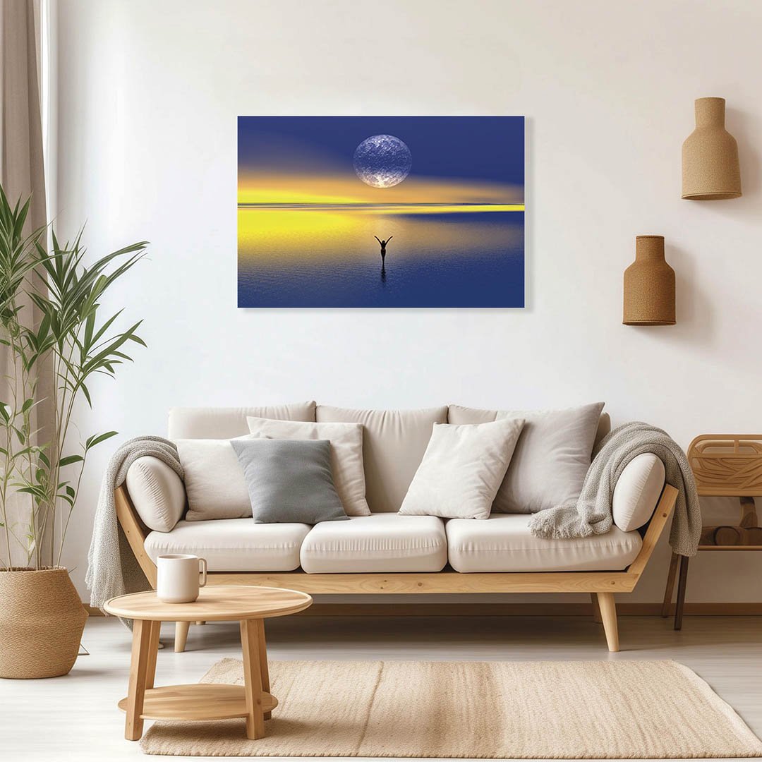 Cuadro Decorativo Luna Brillante en el Mar Sci-Fi #25 - Imagen 2