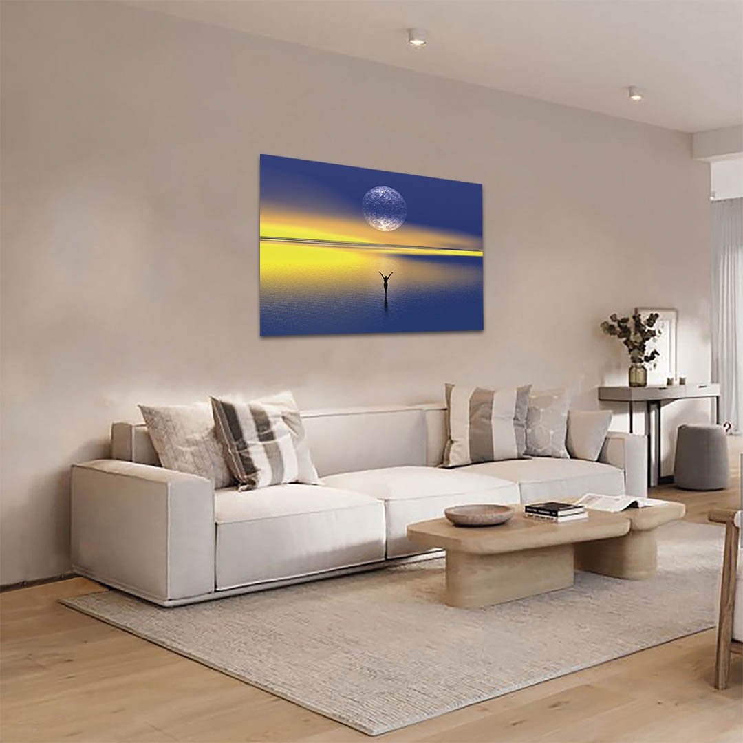 Cuadro Decorativo Luna Brillante en el Mar Sci-Fi #25 - Imagen 3