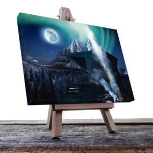 Cuadro Decorativo Luna Brillante y cabaña Sci-Fi #41