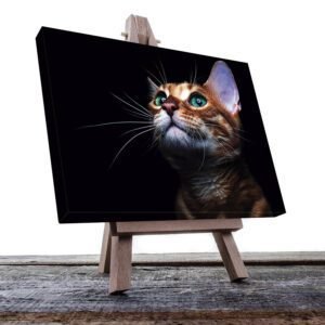 Cuadro Decorativo de Gato Blanco con Café #02