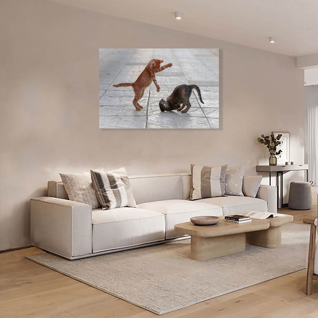 Cuadro Decorativo de Gatitos Café y Gris #45 - Imagen 3