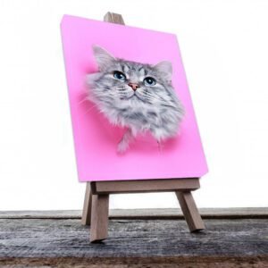 Cuadro Decorativo Cara de Gato Gris #508