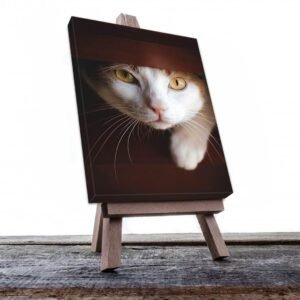 Cuadro Decorativo de Cara de Gato Blanco #525