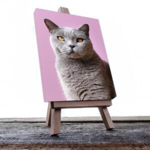 Cuadro Decorativo de Gato Gris #537