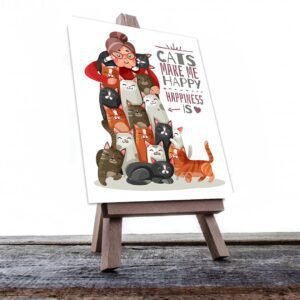 Cuadro Decorativo Los Gatos Me Hacen Feliz #556