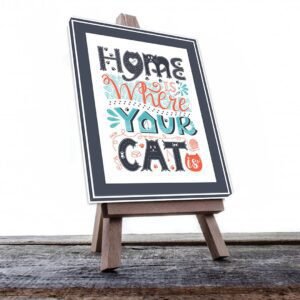 Cuadro Decorativo Hogar es donde Esta Tu Gato #557