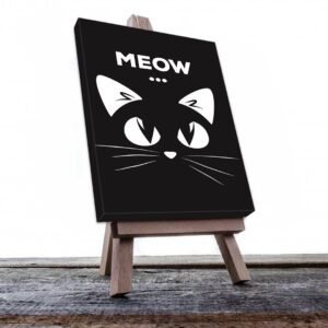 Cuadro Decorativo de Gato Negro Dibujo #559