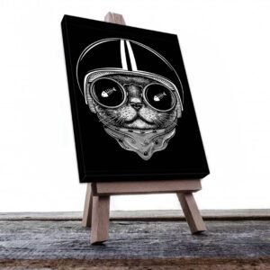 Cuadro Decorativo de Gato Motociclista #566