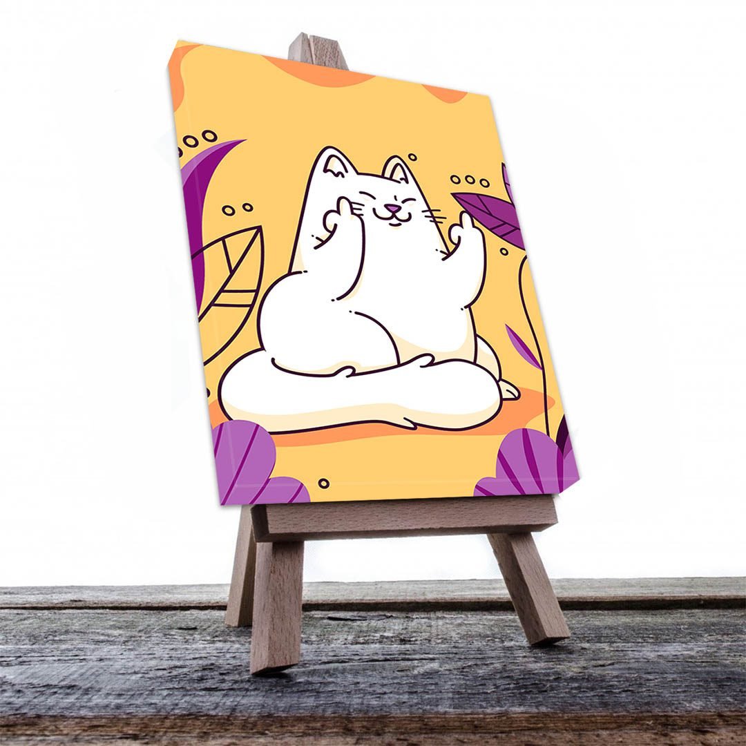 Cuadro Decorativo Dibujo Gato Con Señas #574