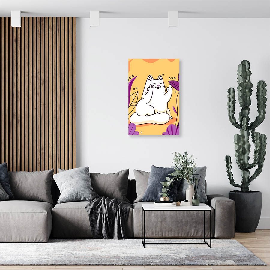 Cuadro Decorativo Dibujo Gato Con Señas #574 - Imagen 3
