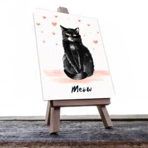 Cuadro Decorativo Dibujo de Gato Negro #575
