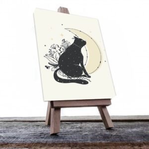 Cuadro Decorativo Dibujo de Gato en la Luna #577